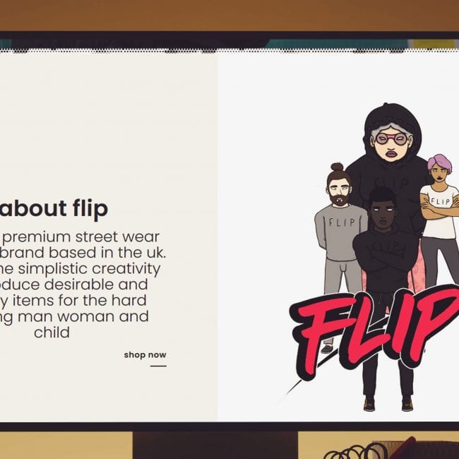 website mockup for Official Flip UK