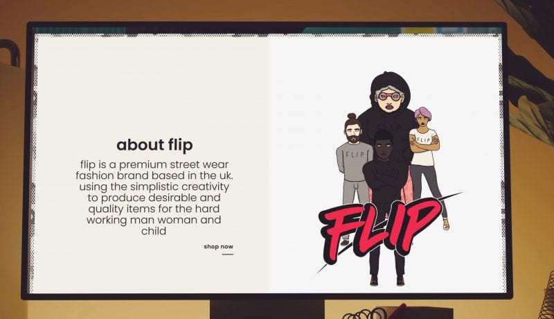 website mockup for Official Flip UK